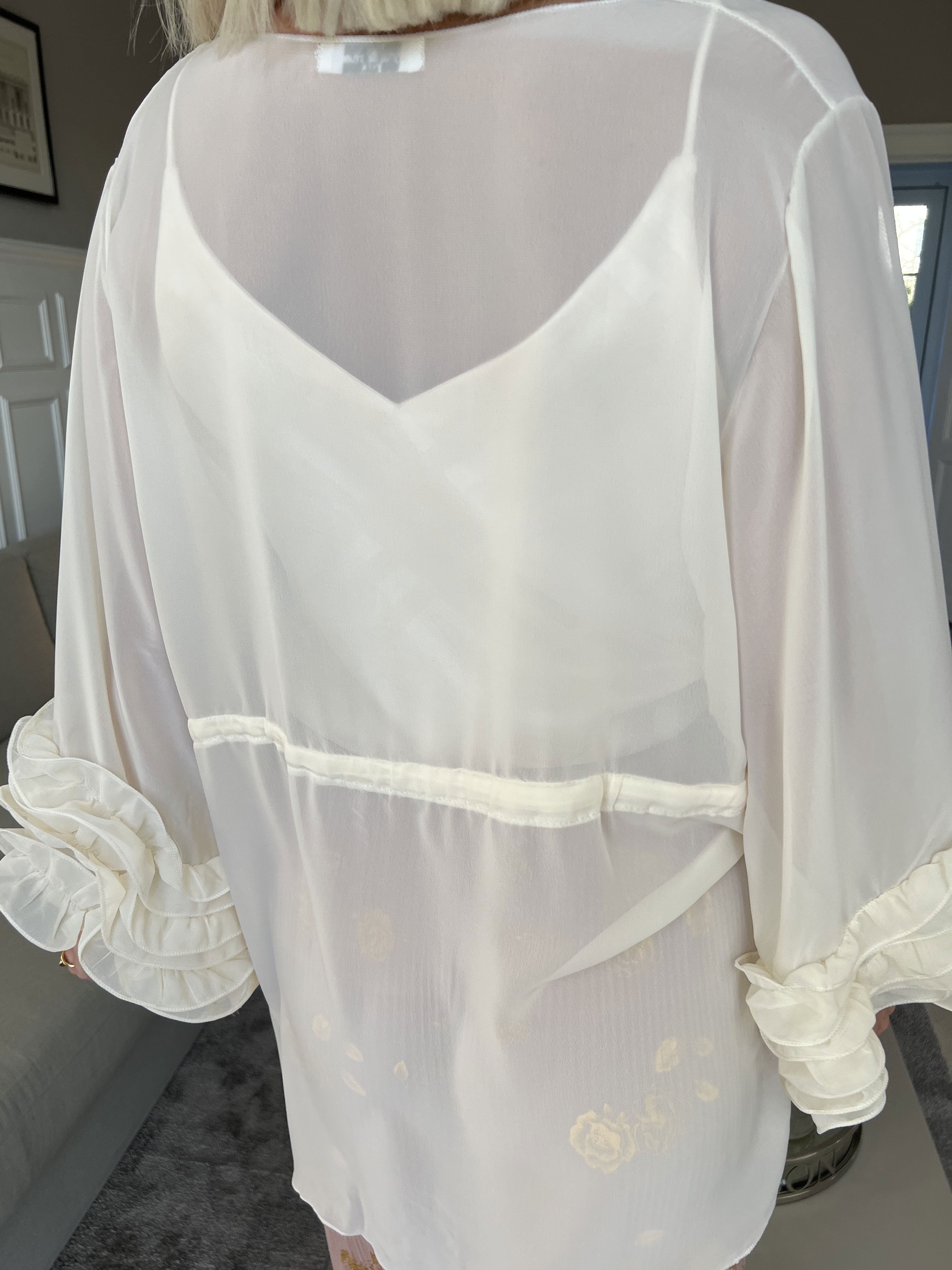 Valentine - Sød kimono i chiffon med bindebånd